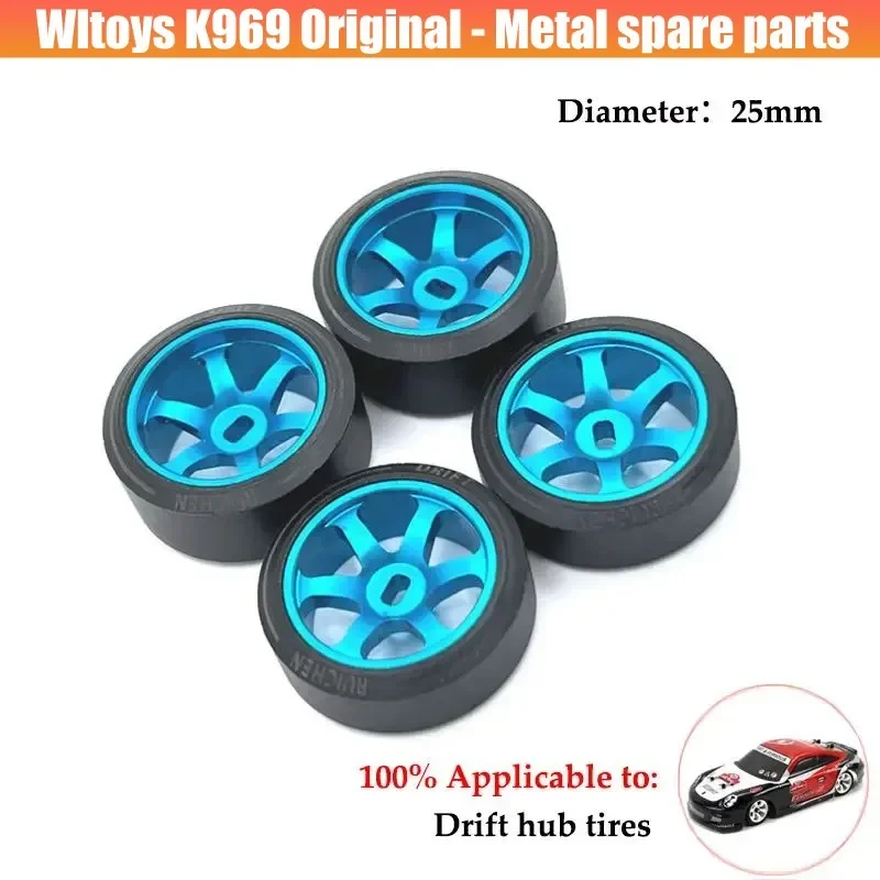 Original MN 4PCS Rc Car Rubber Tires Wheel Set for Rc Wltoys 284131 K969 K979 K989 Assembled Tyre Off-road Truck Upgrade Parts