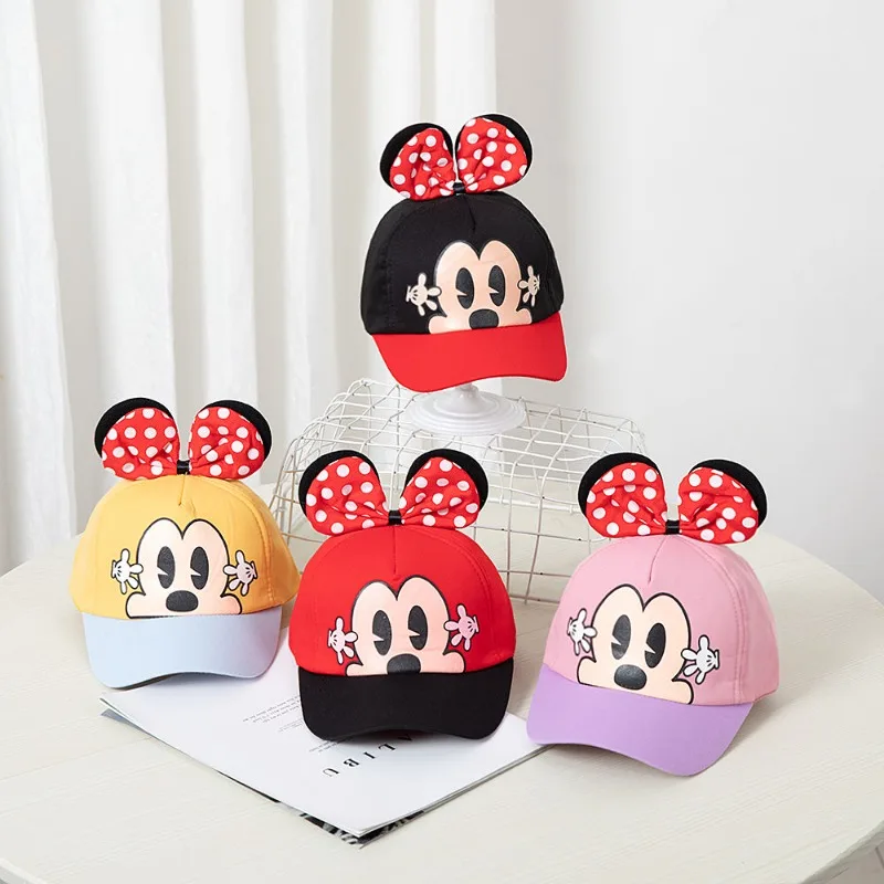 Disney Trendy Children's Baseball Cap Cute Mickey Mouse Cartoon Fashion Pattern Men's and Women's Baby Sun Hat Peaked Cap