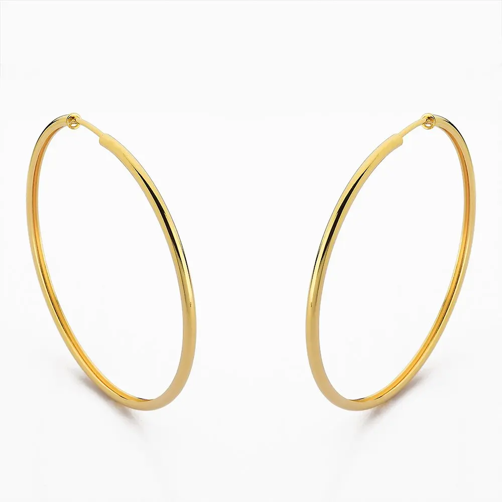 18K Gold Plated Tube Hoop Earring