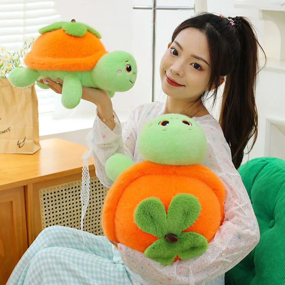 

Children's Persimmon Tortoise Pumpkin Collection Turtle Stuffed Fluffy Soft Turtle Animal Car Decor