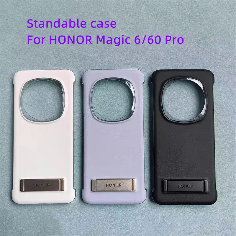 

Роскошный оригинальный кожаный чехол с подставкой для Honor Magic 6 Pro Magic6 Pro, задняя крышка из искусственной кожи с кронштейном, защитный противоударный корпус