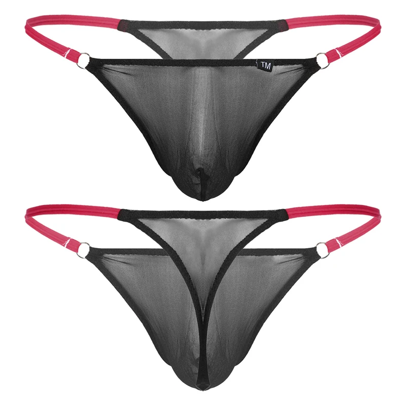 Men Underwear Thongs See Through Men Sexy Transparent Low Waist Slim Mesh G-string Thongs gay underwear