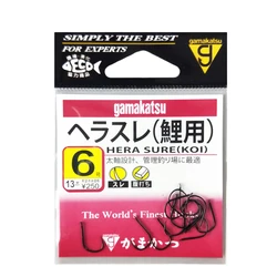 6 packs/lot Gamakatsu No-barbed Carbon Steel Fishing Hook Single Hook Carp Peche Fishing Tackle Sharpened Crank Fishhook Pesca