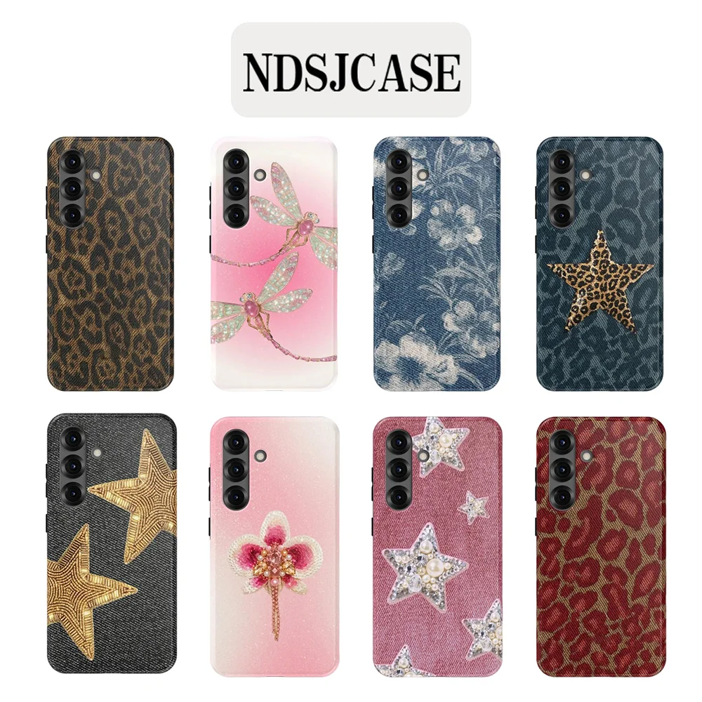 Luxury Clmj Pink Stardust Phone Case for Samsung Galaxy S20 S23 S24 S25 S26 FE Plus Ultra Edge 4G 5G Double-layer Back Cover