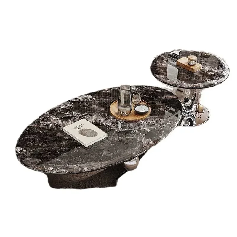 Personalized coffee table, marble living room light luxury modern round small apartment simple and minimalist small table