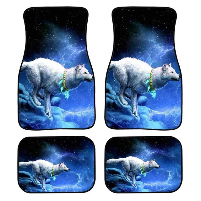 Wolf Car Floor Mats All Weather AUTO Mat Carpet Heavy Duty Car Mattress With Rubber Backing Non Slip Men Auto Decor