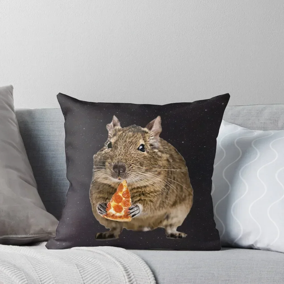 

Degu loves eating pizza Throw Pillow Pillows Aesthetic Cushions For Children Custom Cushion Decorative Cushion pillow