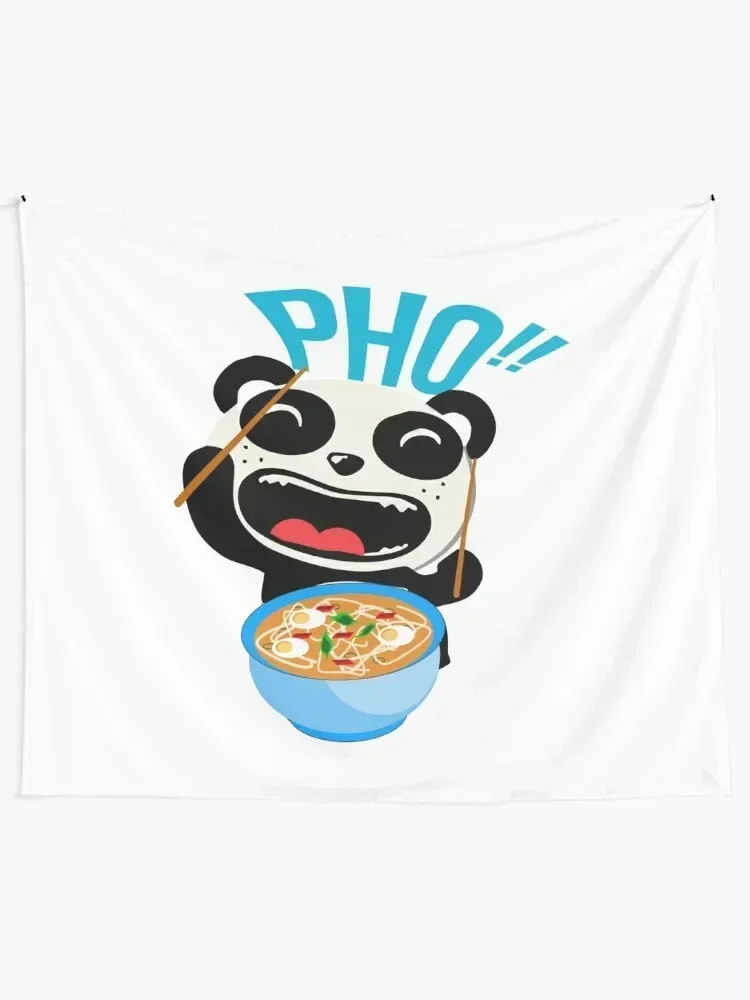 Pho Soup Vietnam Ramen Laughing Panda I Gift Idea Tapestry Cute Decor Decorations For Room Room Design Tapestry