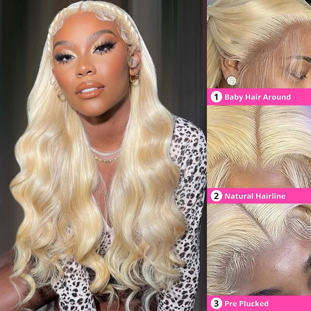 HD Transparent Blonde Body 13x4 13x6 Lace Front Human Hair Wigs Brazilian Lace Frontal For Women PrePlucked #613 HD Wig