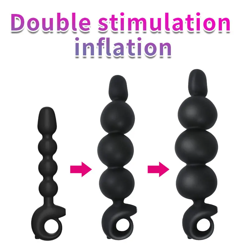 Bdsm Vibrating Inflatable Anal Plug for Couple Masturbator Women Vaginal Expander Men Butt Dilator Big Dildo Pull Beads Sex Toys