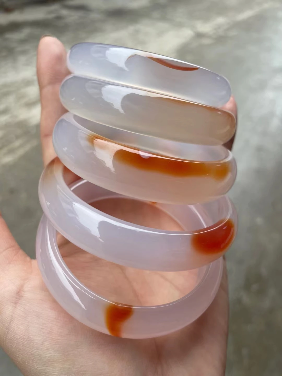 

Natural Product Original Ecological Pattern Jade Bracelet Exquisite Agate Chalcedony Bangles High Quality Jewelry Hand Ring