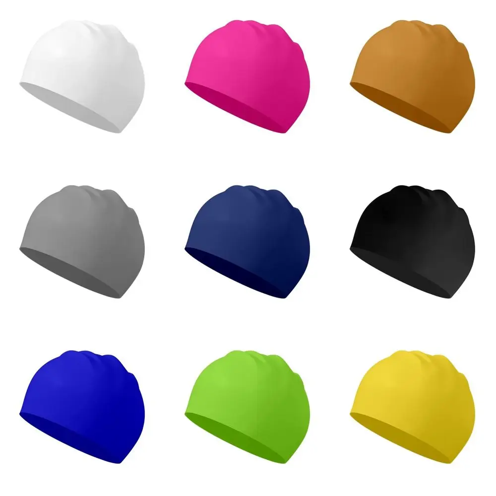 

Swim Pool Solid Color Swimming Equipment Silicone Swimming Caps Long Hair Large Swim Caps Bathing Caps High Elastic Diving Hat