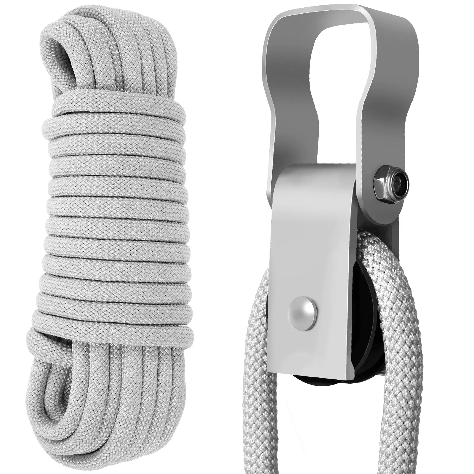 Extension Ladder Pulley Kit 40Ft Telescopic Ladder Rope and Pulley Kit AC30-2 Extension Ladder Rope Replacement for Pulley