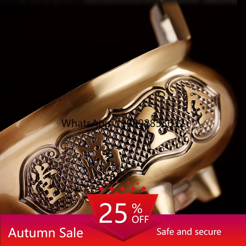 

Pure Brass Alloy Household God of Wealth Offering Incense Burner for Worship Hall Sandalwood Incense Burner