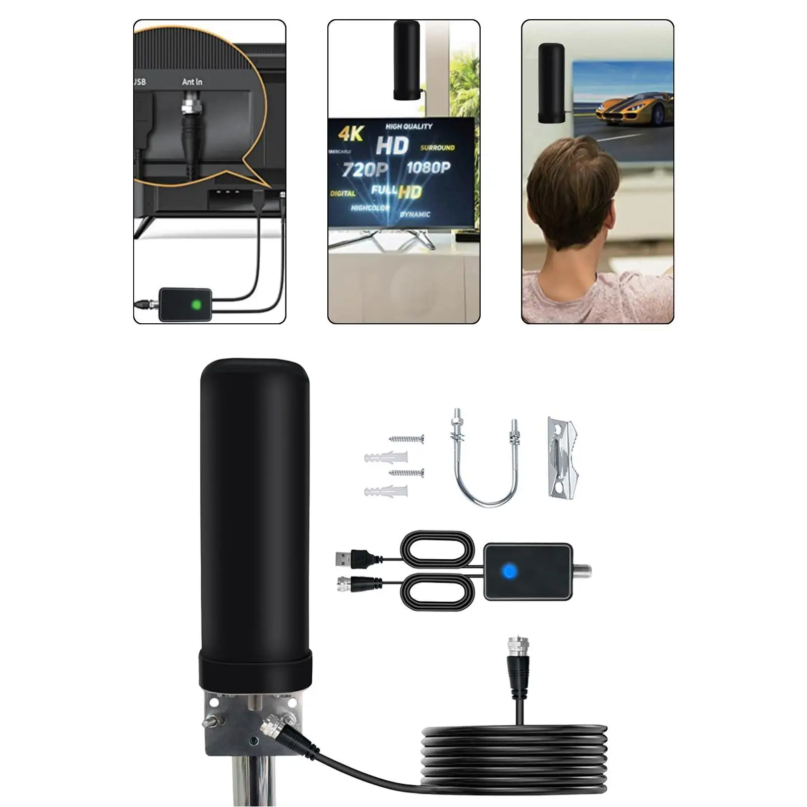 TV Antenna GAIN 25 dBi High Performance Signal Booster for Home