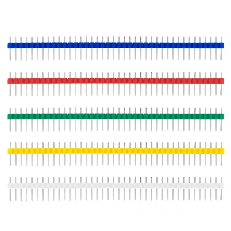 30 قطعة غرزة صف اللون 2.54 الملعب 1x40P واحد مستقيم أبيض أحمر أزرق أصفر أخضر أسود PCB دبوس قطاع لاردوينو #6