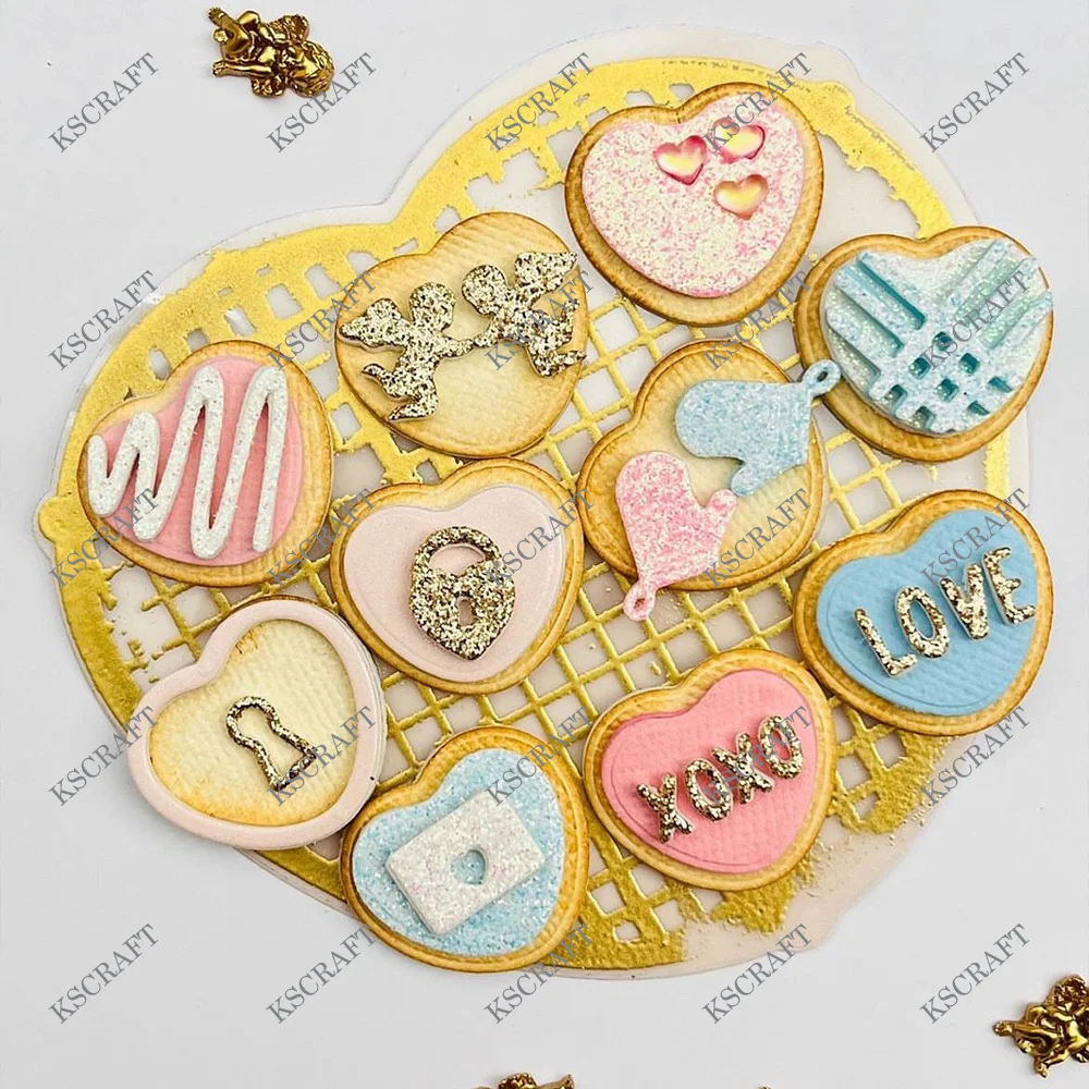 KSCRAFT Heart Cooling Rack Stamp and Dies Cutting Dies Stencils for DIY Scrapbooking Decorative Embossing DIY Paper Cards