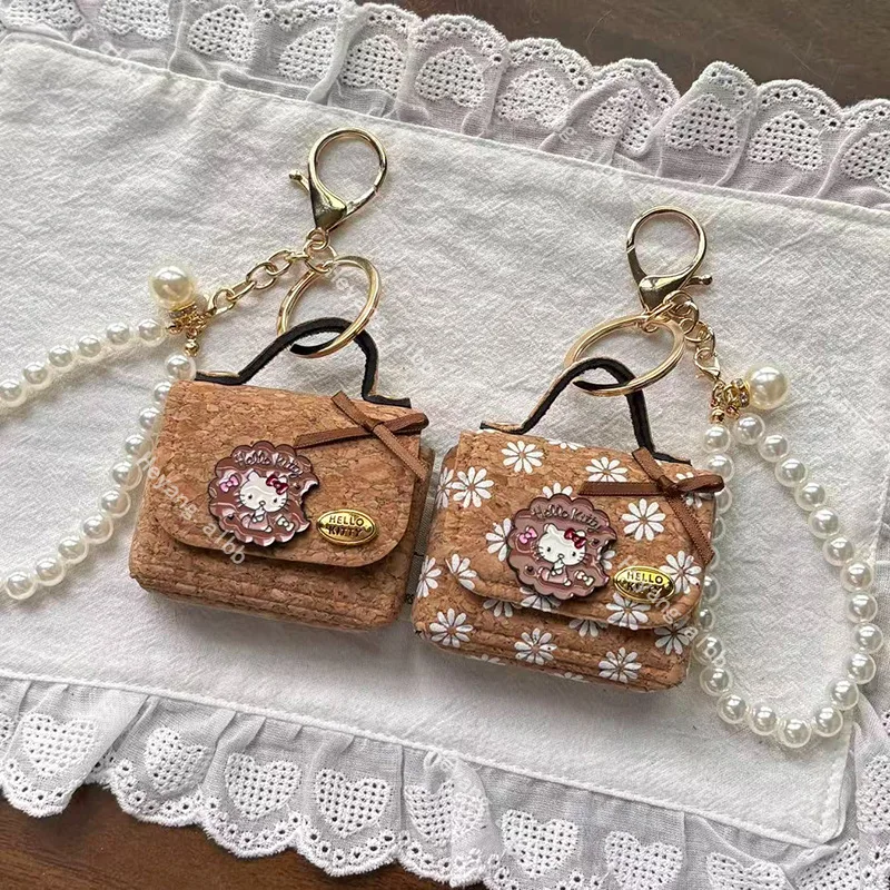 

Sanrio модный элегантный кофейный цвет Hello Kitty мультфильм универсальный творческий студенческий брелок для девочек украшение сумки для наушников
