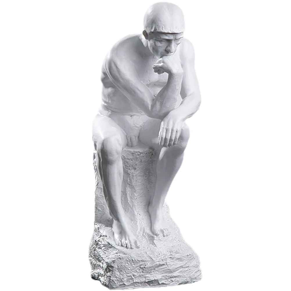 

Elegant Desktop Thinker Statue Resin Artistic Sculpture Decor For Home Office Nordic Style Lightweight Compact Bookshelf