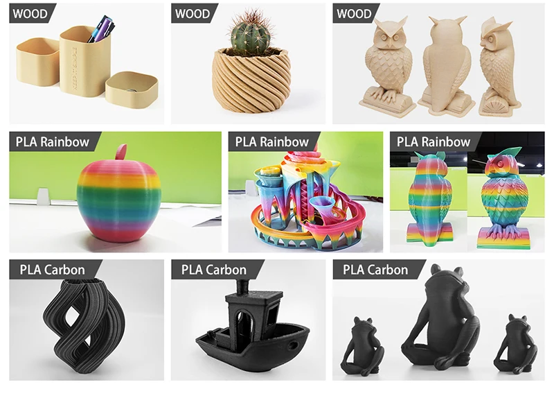 SUNLU 4Rolls PETG Filament 1KG 3D Printer 1.75MM Non-Toxic Good Toughness Biodegradable PLA PLAplus SILK No Bubble 0.5KG TPU
