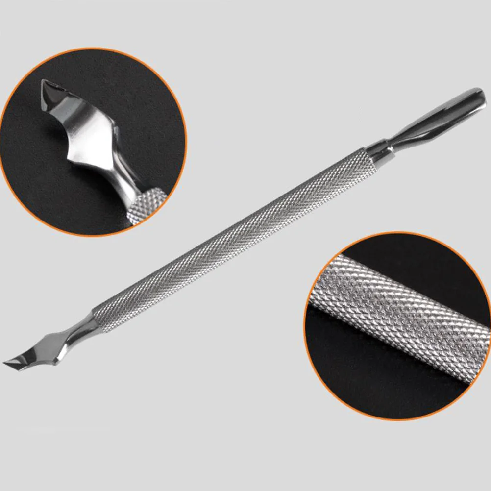 Empujadores de cutículas de acero inoxidable, limpiadores de esmalte de uñas de doble punta, herramientas de manicura para esmalte de uñas exfoliante, 3 uds.