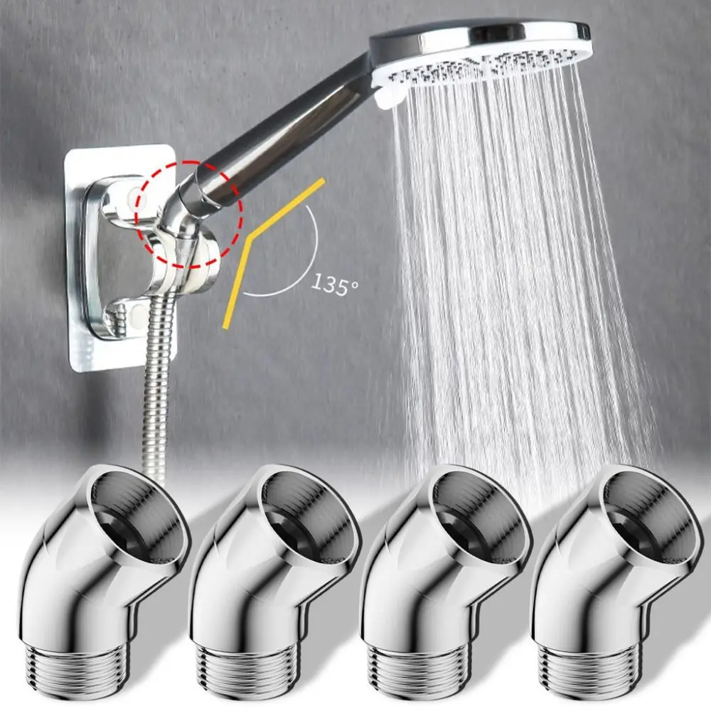 

135 Degree Showerhead Angle Adjuster Handheld 1/2-inch Elbow Shower Angle Controller Universal Port Shower Arm Extension