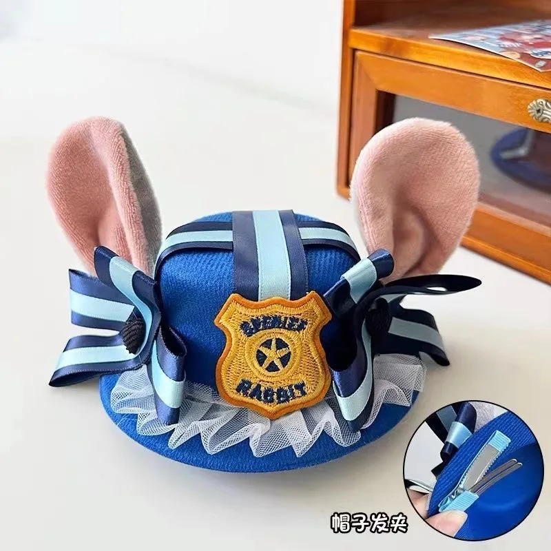 

Kawaii Disney Judy Hopps Hat Hair Clip Cute Girl Nick Wilde Hair Accessories Ears Hat Headwear Girl Gift