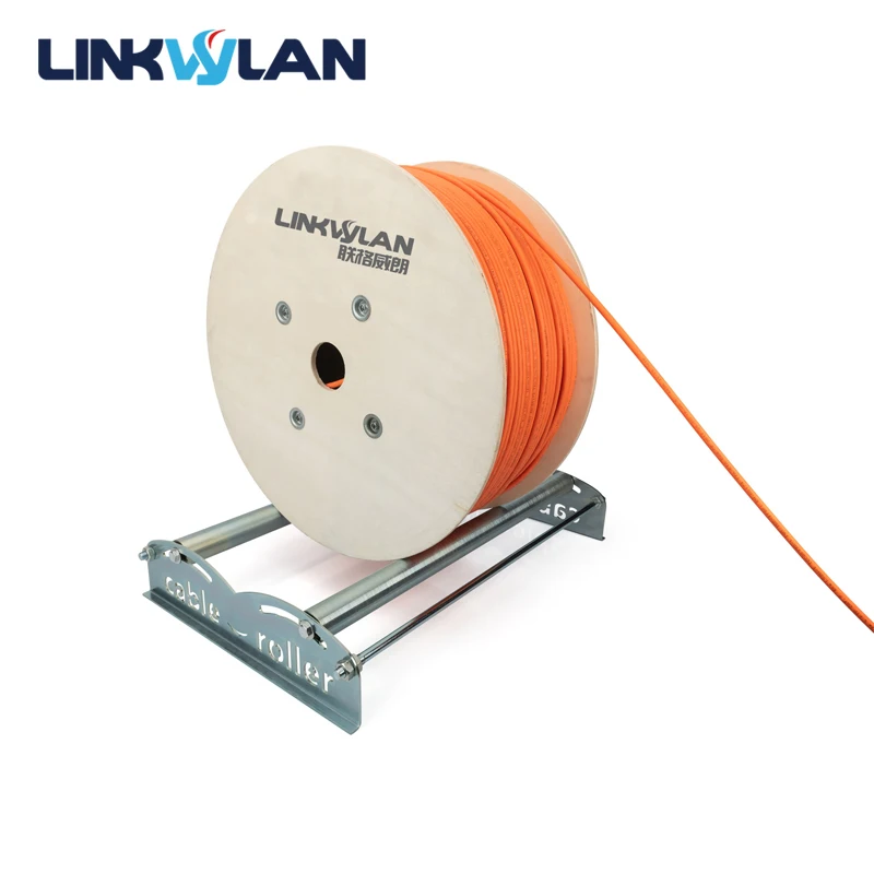 Linkwylan Cable Roller, Zinc-plated steel 600x400x100 mm for Easy Winding Unwinding of Large Cable Drums