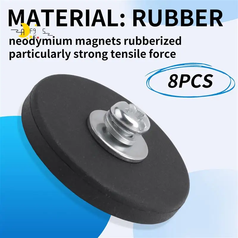 

AF95-Rubber Coated Magnet With Rubber Coating Ø 43Mm Anti Scratch Magnet M6 Male Thread Black