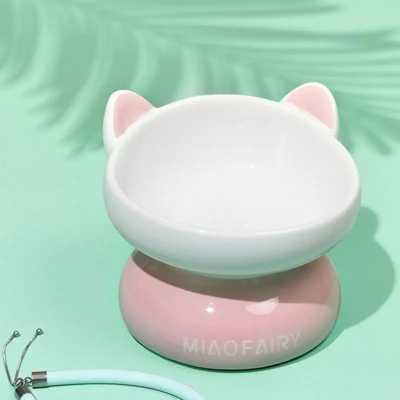 

Cat Bowl Pets Accessories Ceramic Diagonal High Feet Cute Protection Cervical Spine Dog Bowl Drink Water Bowl Daily Supplies