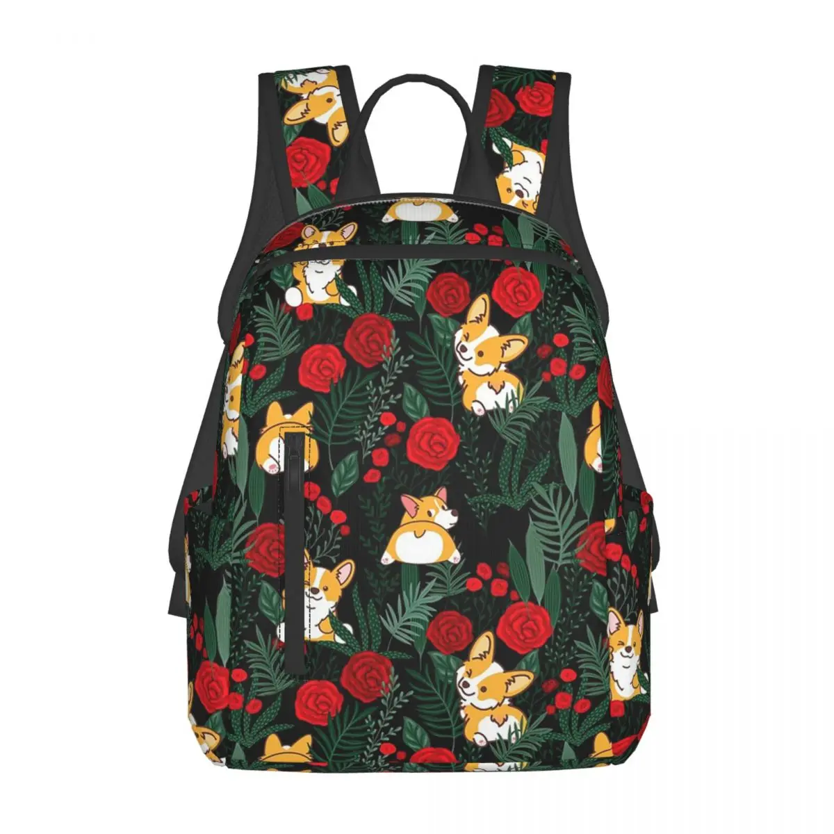 

Рюкзак с изображением собаки корги в саду, вместительный рюкзак для детей, школьная сумка, сумки на плечо для мужчин и женщин