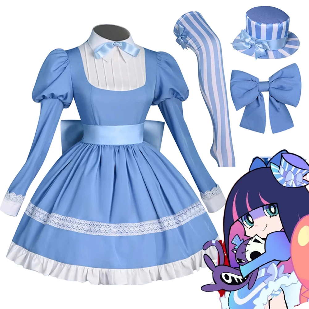 

Anime Panty And Stocking Cosplay Anarchy Dresses Clothing Female Adult Halloween Carnival Party Roleplay Costume Suits Outfits