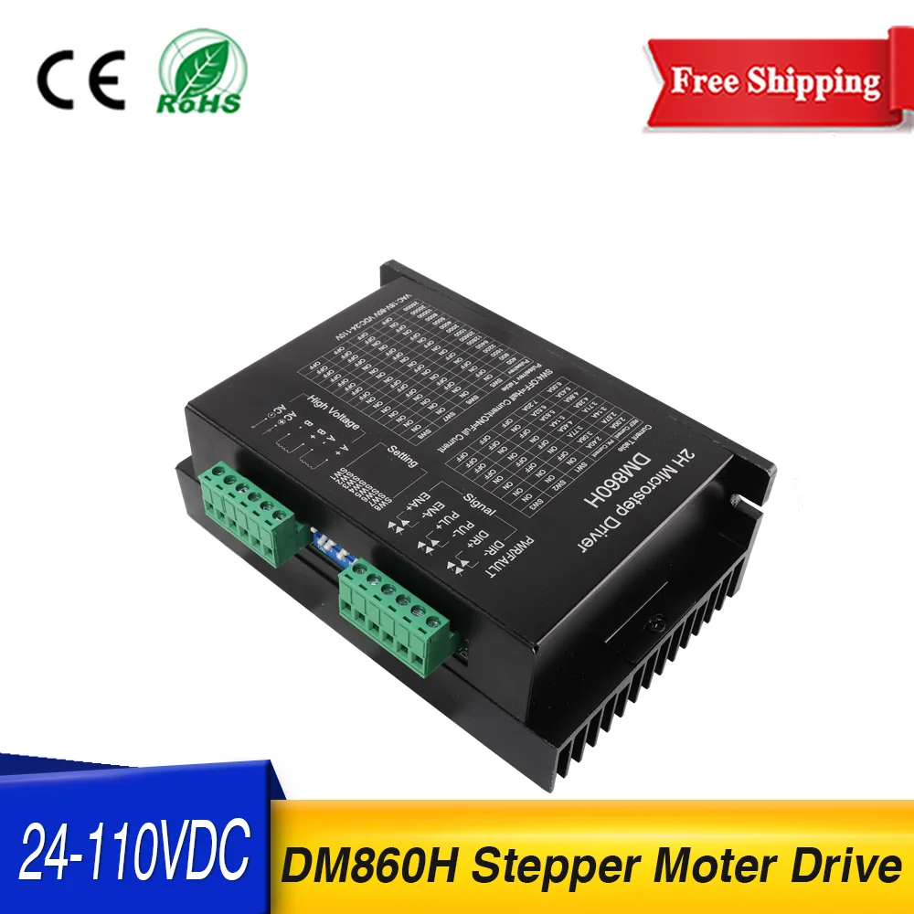 DM860H CNC Stepper Motor Driver 24-110VDC 256 Subdivision replace leadshine DM860H 2phase 18-80VAC 7.2A for NEMA23 NEMA34 motor