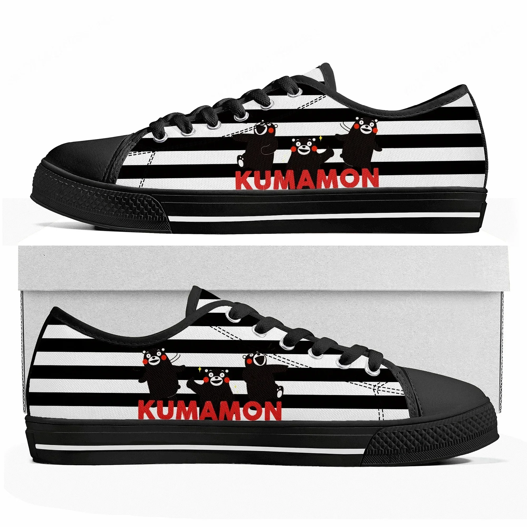 

Kumamon Low Top Sneakers Womens Mens Teenager High Quality Canvas Sneaker Casual Japanese Anime Cartoon Customize Shoes