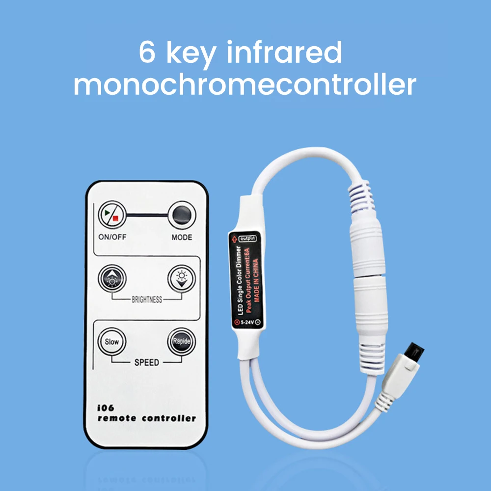 Imagem -02 - Mini Infravermelho Controle Remoto Dimmer Chaves Monocromático Led Dimming Controller Único Led Strip Light Controller Dc524v