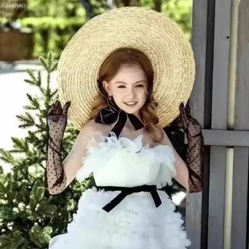 

Пышное тюлевое платье для девочек, детский вечерний костюм принцессы на свадьбу, день рождения, платье для фортепиано, театрализованное представление, модель хозяина