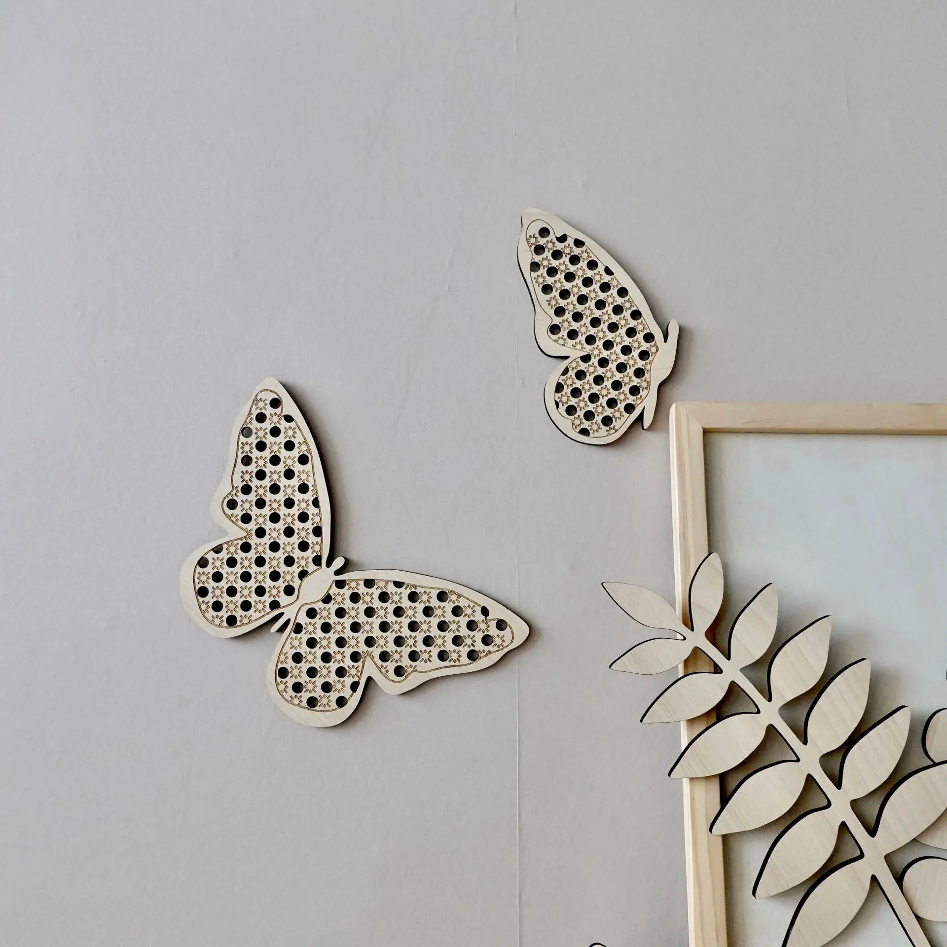 Wooden Brand Butterfly Wall Decoration Weaving Children\'s Room Wall Paste Decoration Kids Room Wood Wall Sticker