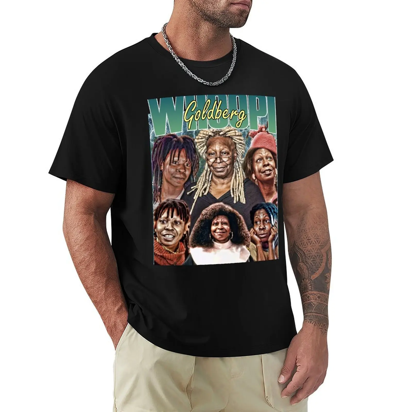 

Whoopi Goldberg Tribute Homage Classic Bootleg T-Shirt Fashion Print Casual Short Sleeve