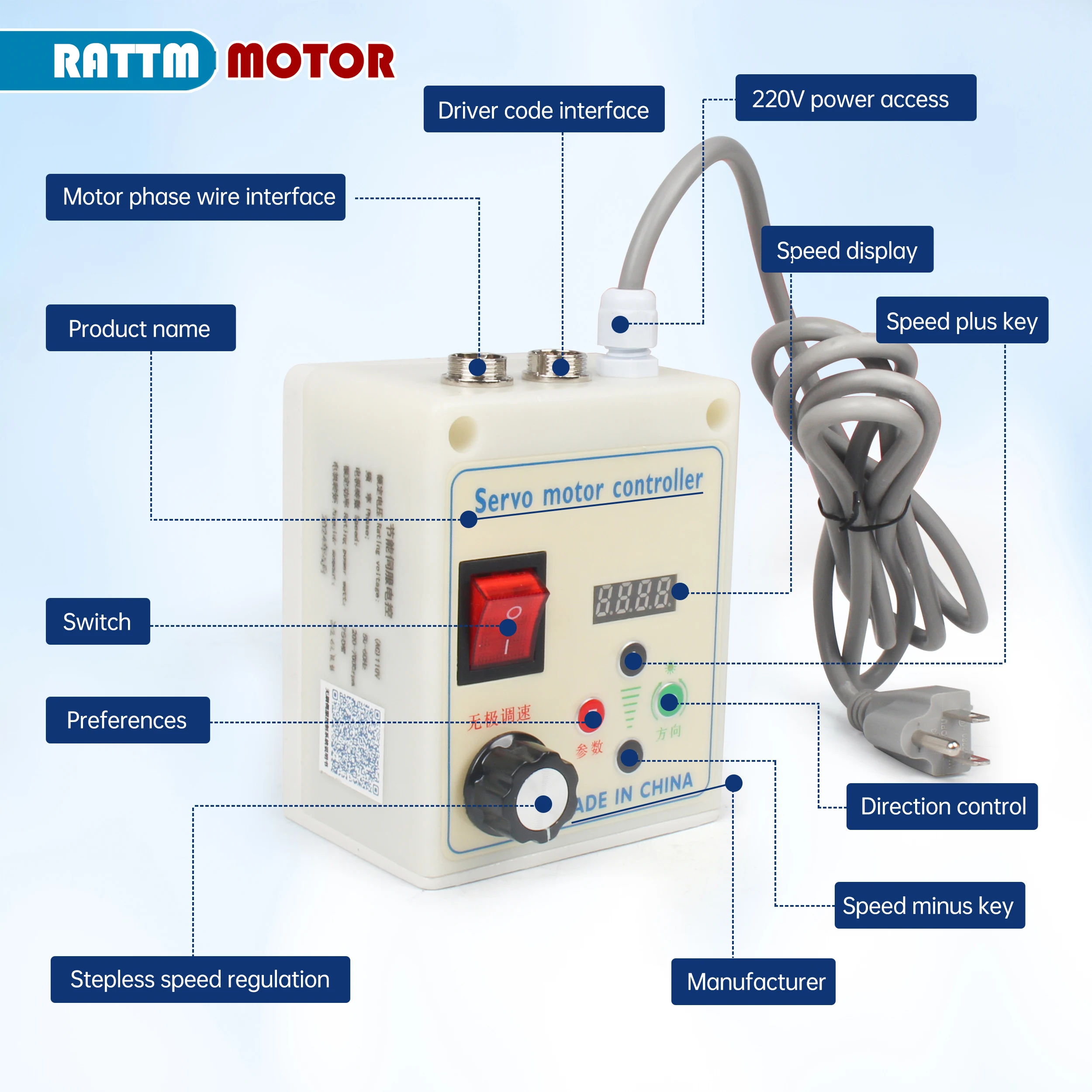 550W 750W 1.1KW 2200W AC Brushless Servo Motor With Speed Drive CNC Controller Kit Set