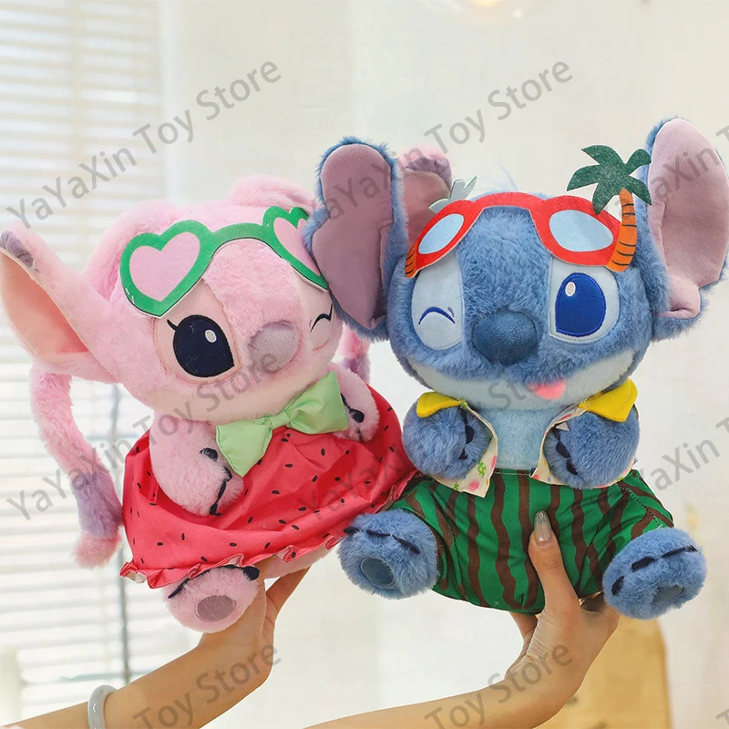 Muñeco de Peluche Grande de Disney Lilo & Stitch con Gafas de Sol de Sandía para Verano, Disfraz de Playa, Regalo de Cumpleaños para Niños