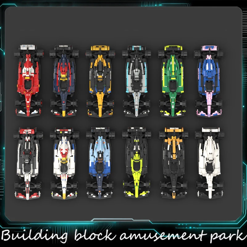 

11643 PCS Customize Creative Formula Racing Collecting Racing Cars MOC Building Block Model Children Assembly Christmas Gift Set
