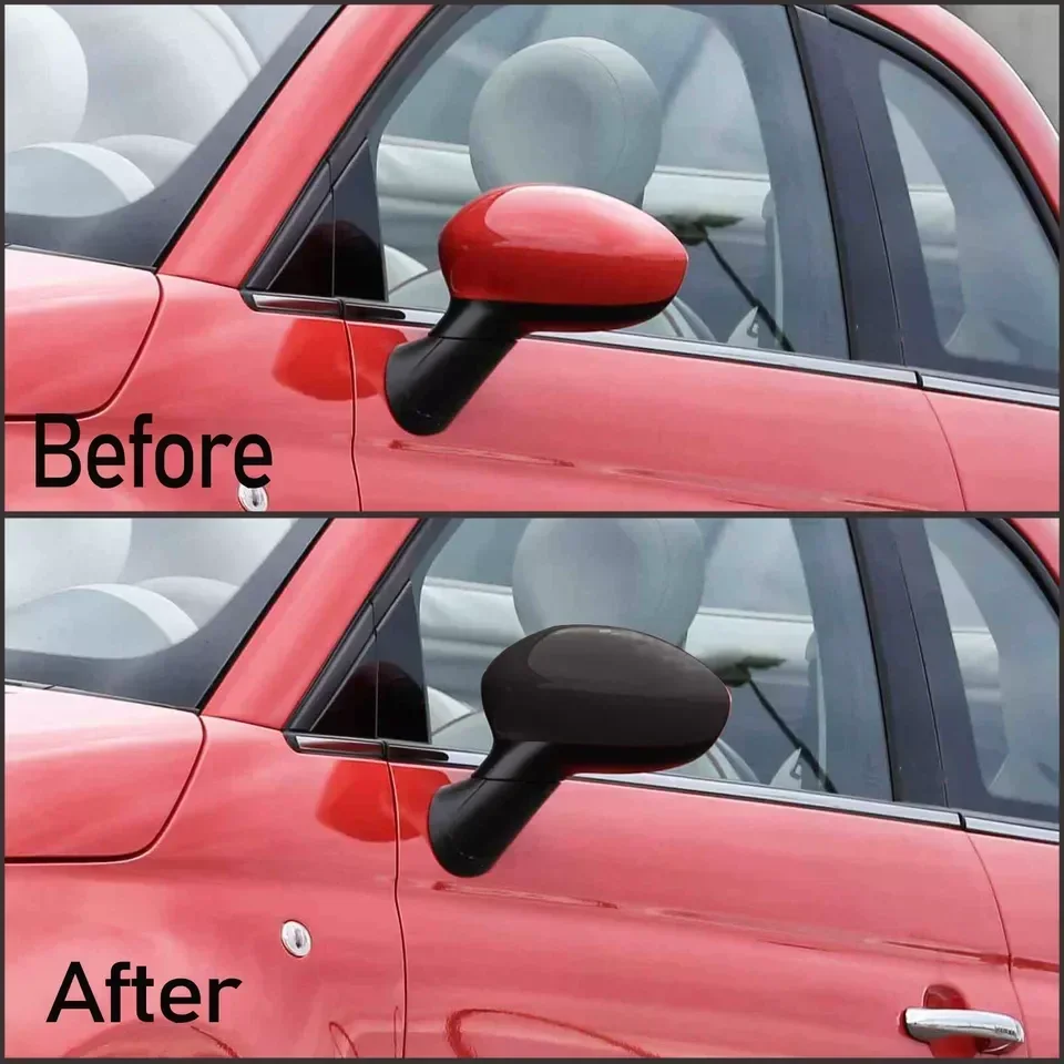 For Fiat 500 2007 2008 2009 2010 2011 2012-2021 Car Rearview Side Mirror Cover Wing Cap Exterior Door Housing Shell Trim Sticker