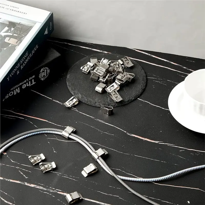 Mar.Solar Panel Wire Clip 100 Pcs Stainless Steel Cable Clips S Clip Metal Trailer Wire Clip Electrical Cord Management