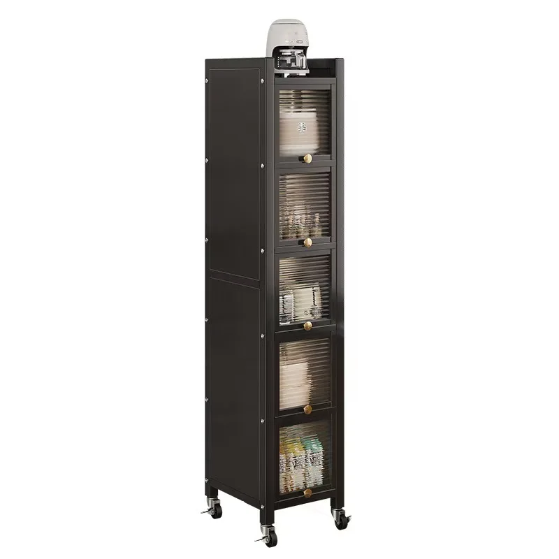 Narrow crevice storage cabinet with door storage rack movable multi-layer crevice storage cabinet floor rack