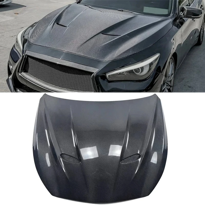 

High Quality Carbon Fiber Engine Bonnet Cover 2020 For Infiniti Q50 Carbon Fiber Hood