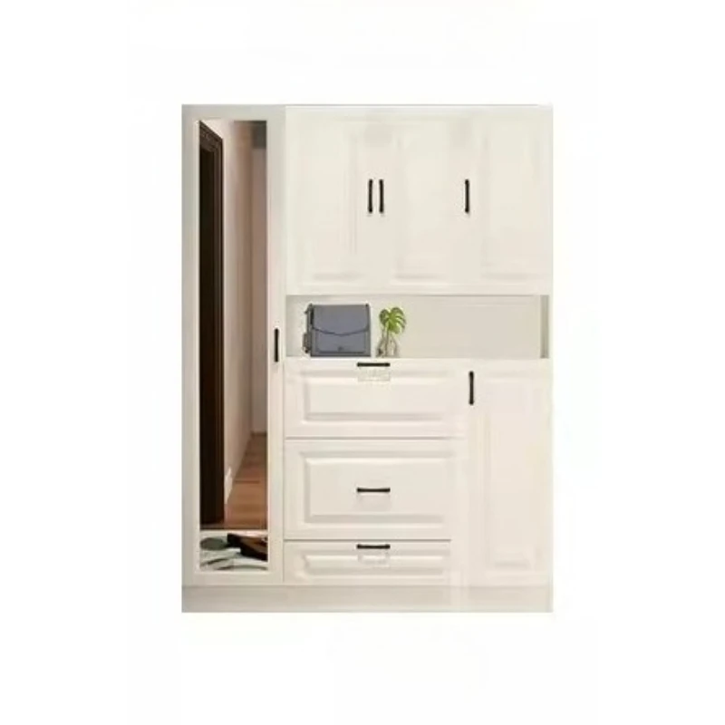 White Modern Shoe Cabinet Modern Italian Style Storage Living Room Shoe Rack Entryway Wood Luxury Zapatera Organizador Furniture