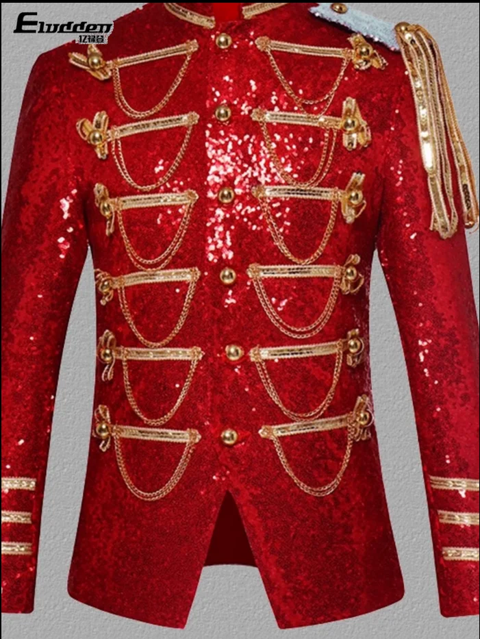 

Nightclub Rock Male Singer Sequins Performance Stage Costume Trend Performance