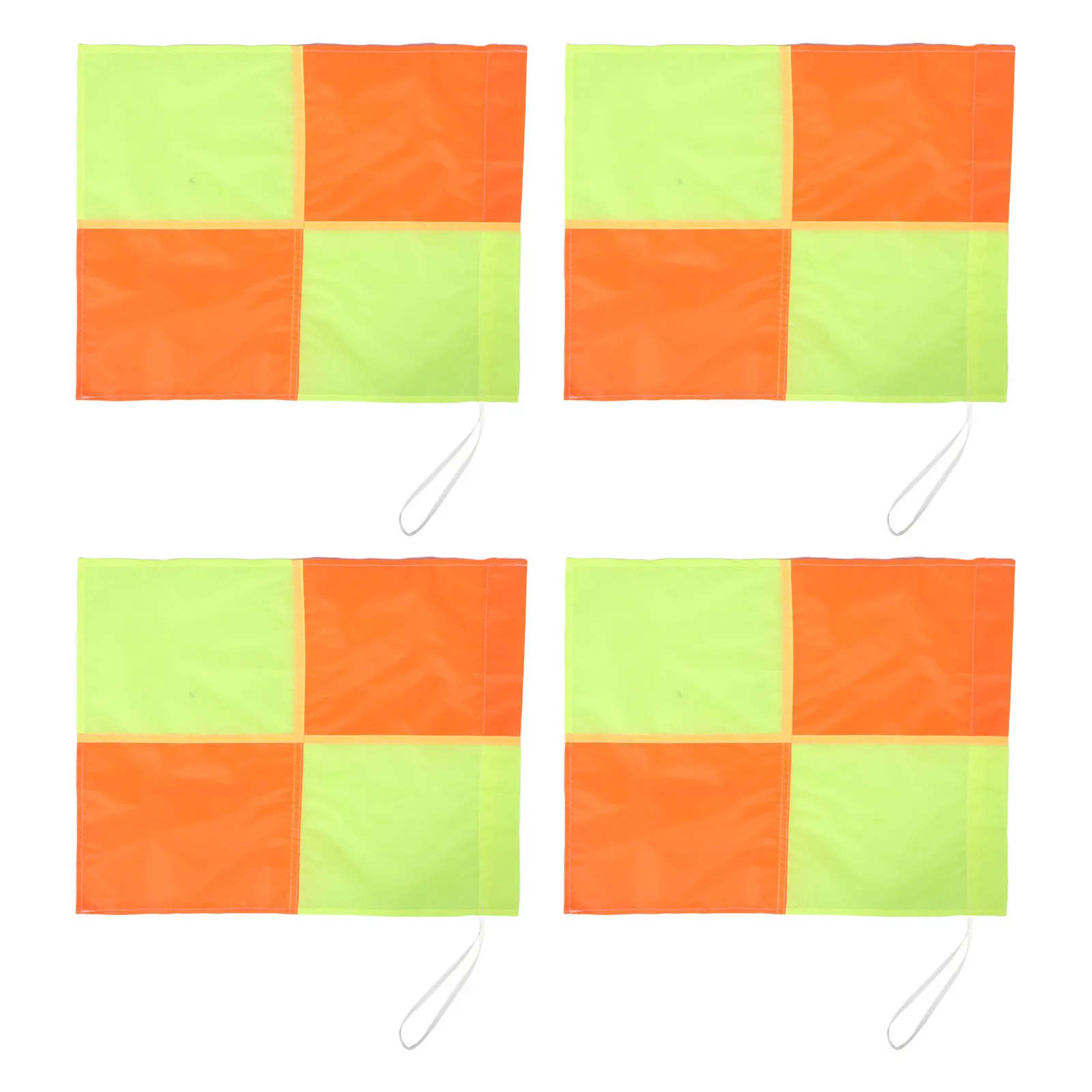 4Pcs Referee Flags Replacement Kit High-Visibility Orange Yellow Checkered Soccer Corner Flags for Football Games Practice