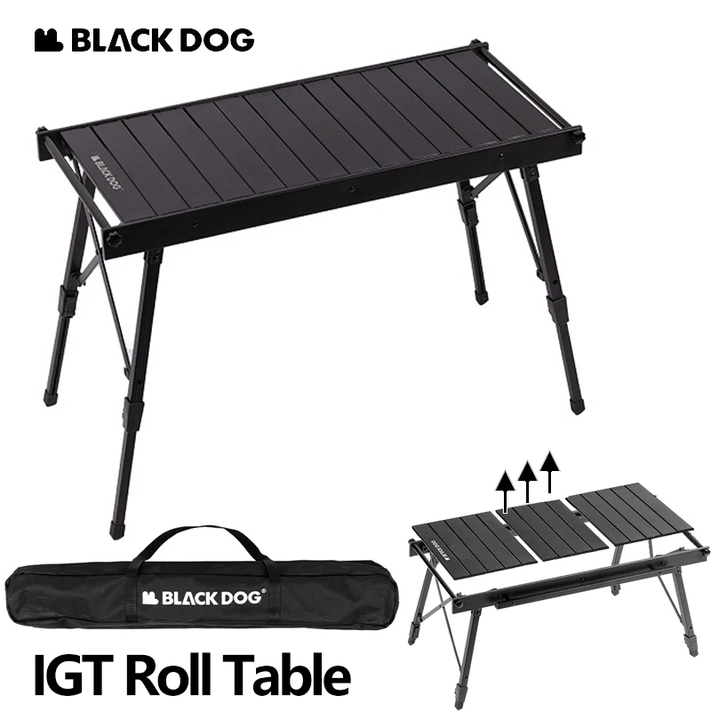 Naturehike Blackdog IGT Table Folding Roll Table for Outdoor Indoor Removable Desktop Adjustable Height Aluminum Bearing 40kg