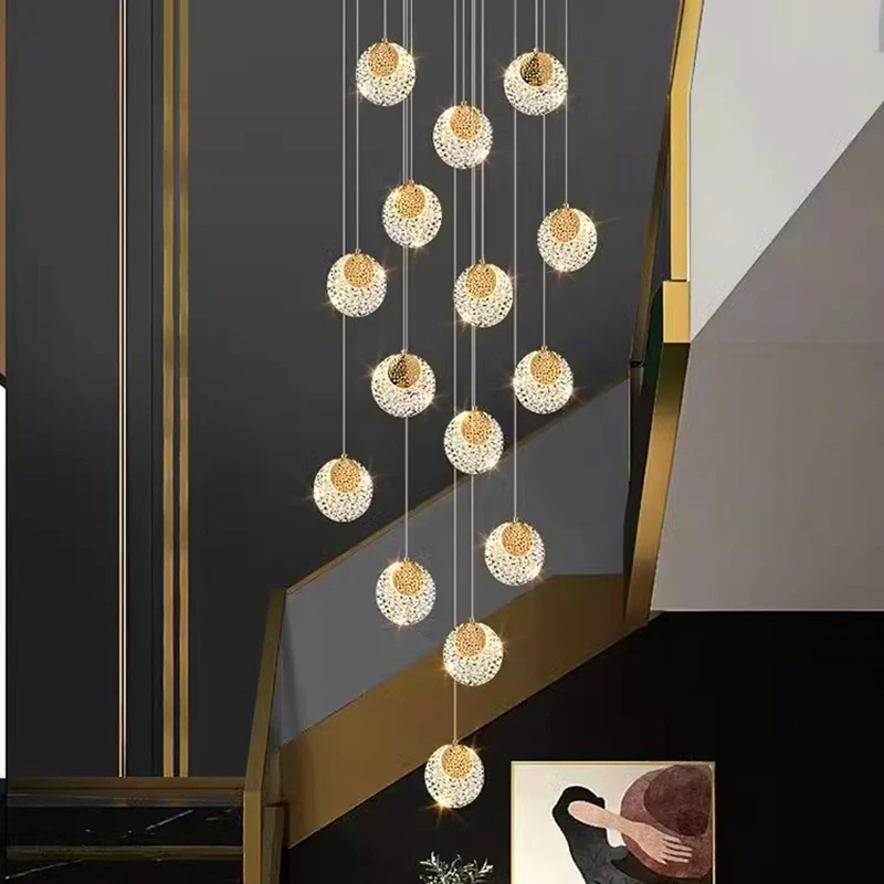 Imagem -02 - Nordic Pendant Lights For Home Decoration Stair Chandelier Sala de Estar e Jantar Luz de Teto Iluminação Interna